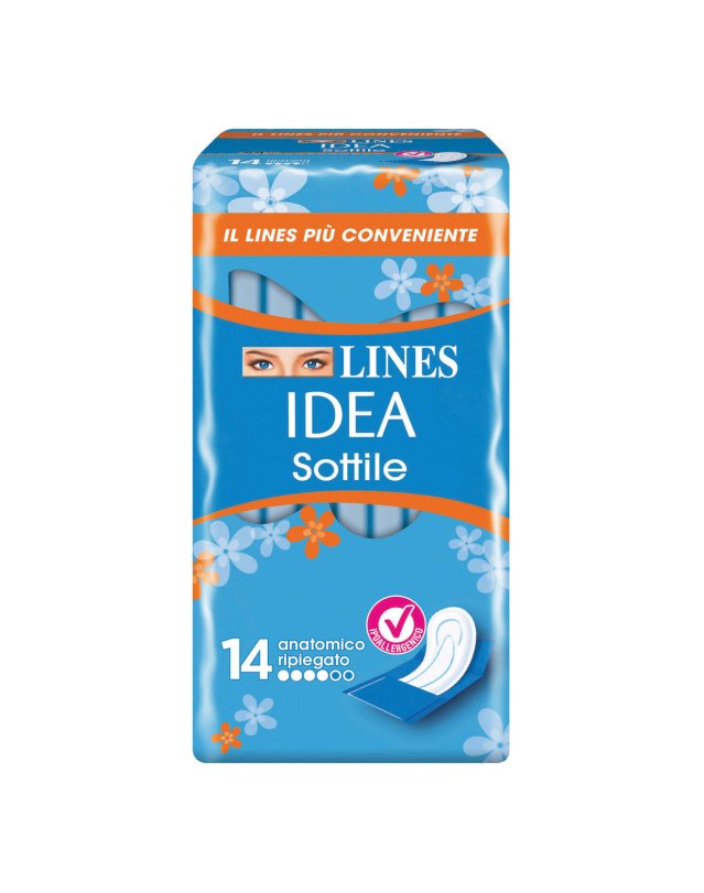 Assorbenti Giorno Anatomici Lines Idea 14 Pezzi - Ipoallergenici