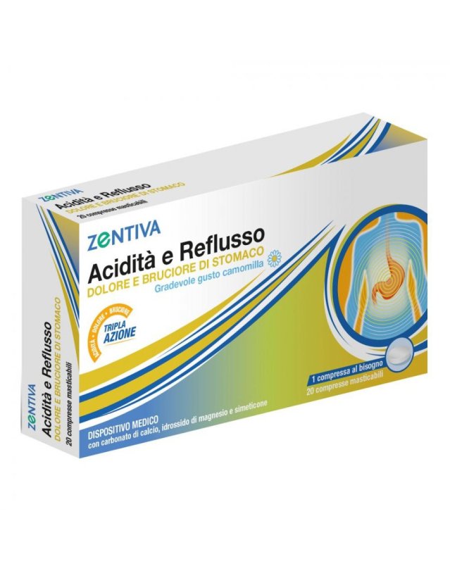Acidità e Reflusso Zentiva 20 Compresse - Bruciore di Stomaco Acidità e Reflusso Zentiva 20 Compresse - Bruciore di Stomaco