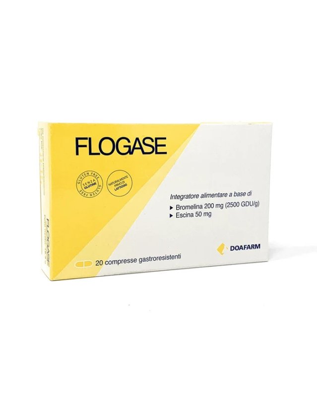 Flogase 20 Compresse - Bromelina ed Escina ad Alto Dosaggio Flogase 20 Compresse - Bromelina ed Escina ad Alto Dosaggio