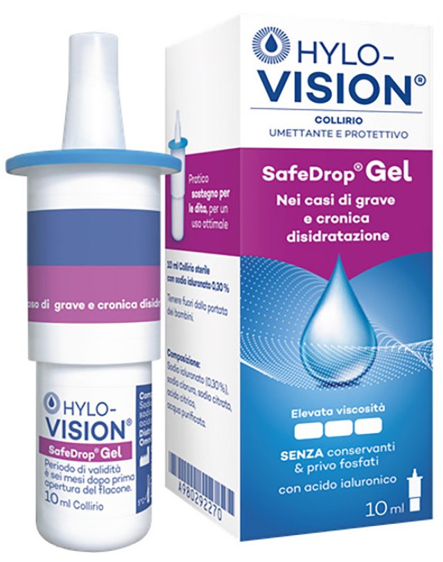 Safe Drop Gel 0,3% 10 ml – Collirio per Occhi Secchi Senza Conservanti Safe Drop Gel 0,3% 10 ml – Collirio per Occhi Secchi Senza Conservanti