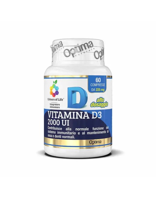 Vitamina D3 2000 UI 60 Compresse &ndash; Ossa, Denti e Sistema Immunitario