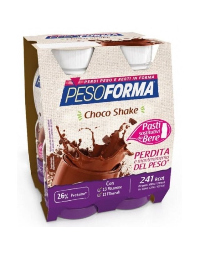 Choco Shake Pesoforma 4x236ml - Pasto Sostitutivo Cioccolato Choco Shake Pesoforma 4x236ml - Pasto Sostitutivo Cioccolato