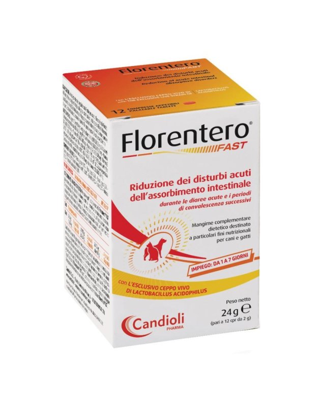Florentero Fast 12 Compresse per Diarrea Acuta Cani e Gatti