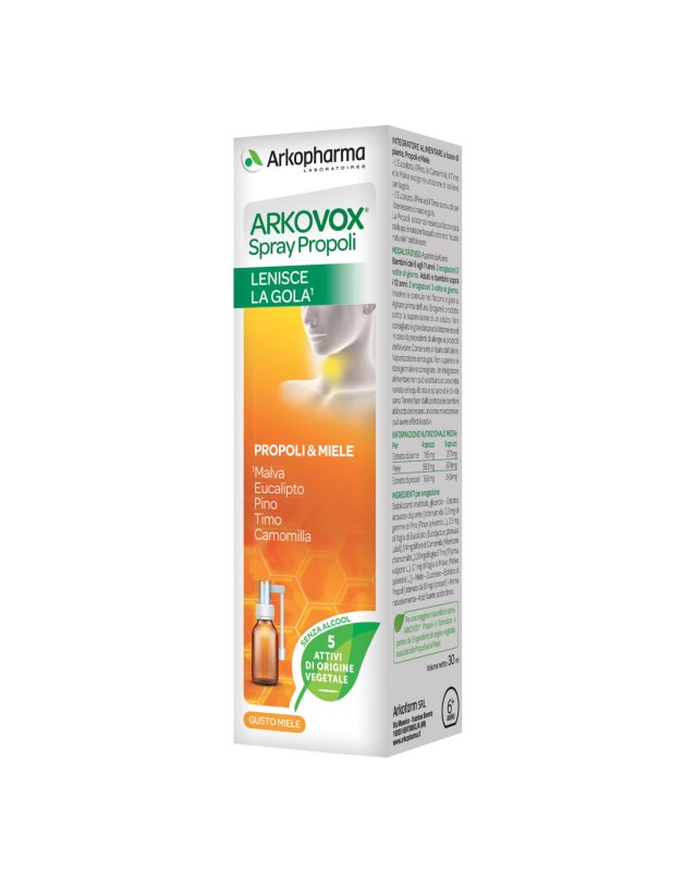Arkovox Propoli Spray 30ml - Sollievo Gola e Benessere Nasale Arkovox Propoli Spray 30ml - Sollievo Gola e Benessere Nasale