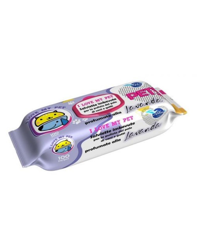 Salviette Dergenti Lavanda 100 pz - Per Cani e Gatti