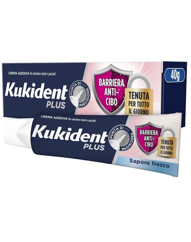 Crema Adesiva per Dentiere 40g Barriera Anti-Cibo e Alito Fresco