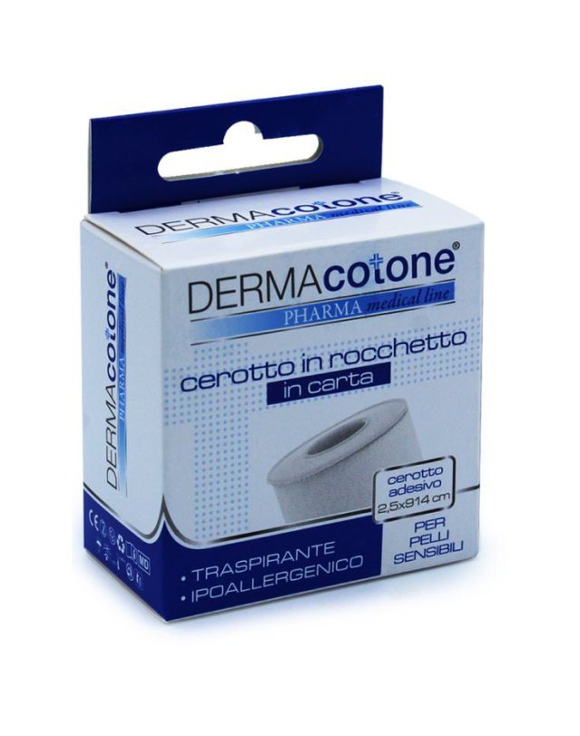 Cerotto Rocchetto Carta Dermacotone 2,5x914cm, Ipoallergenico