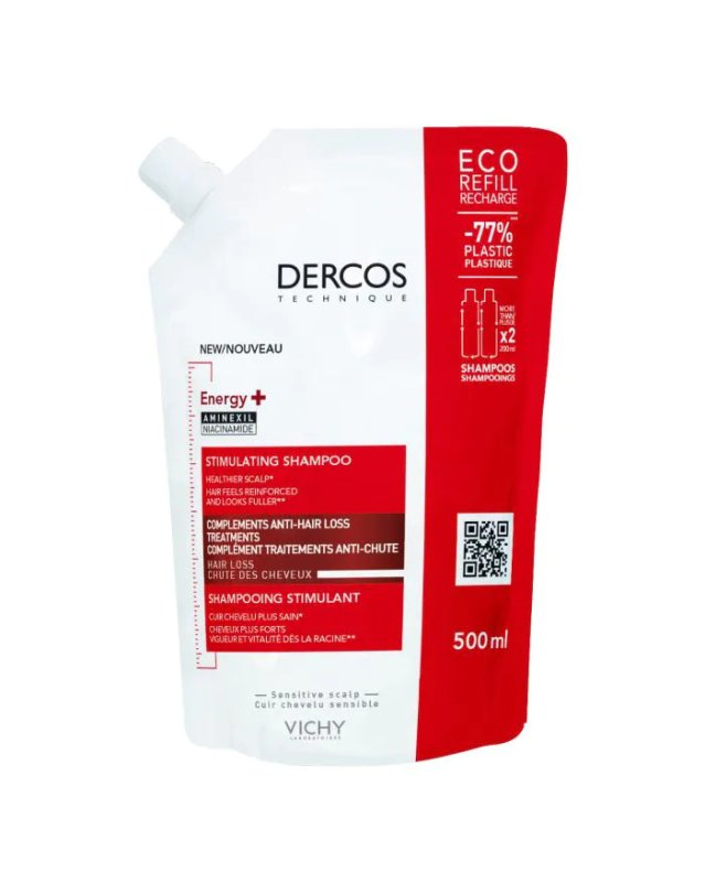 Dercos Shampoo Energizzante Eco-Ricarica 500 ml - Capelli Forti