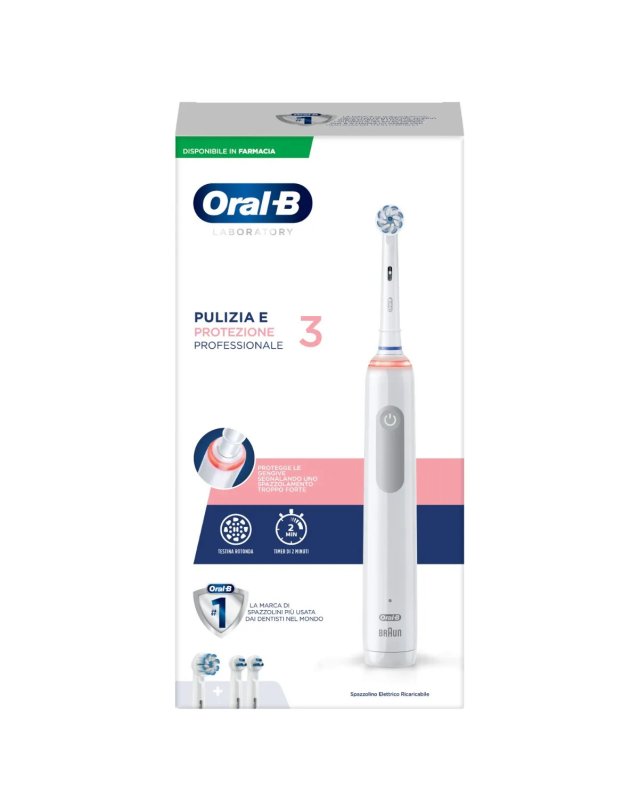 Oral-B Pro 3 Spazzolino Elettrico + 2 Refill Pulizia Professionale Oral-B Pro 3 Spazzolino Elettrico + 2 Refill Pulizia Professionale
