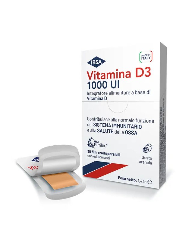 Vitamina D3 1000UI 30 film - Sistema Immunitario e Ossa Sane Vitamina D3 1000UI 30 film - Sistema Immunitario e Ossa Sane