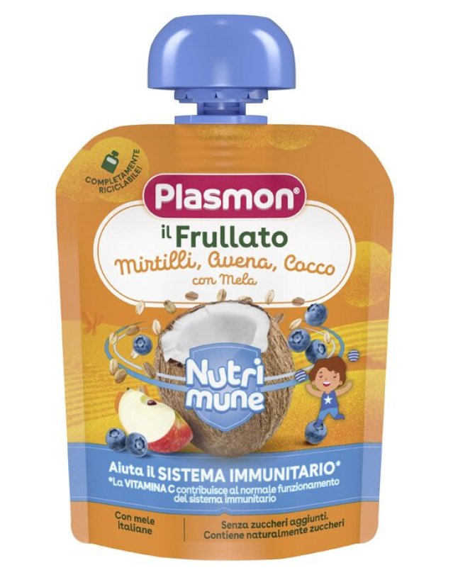 Frullato Mirtilli Avena Cocco 85g - Sistema Immunitario Bambini Frullato Mirtilli Avena Cocco 85g - Sistema Immunitario Bambini