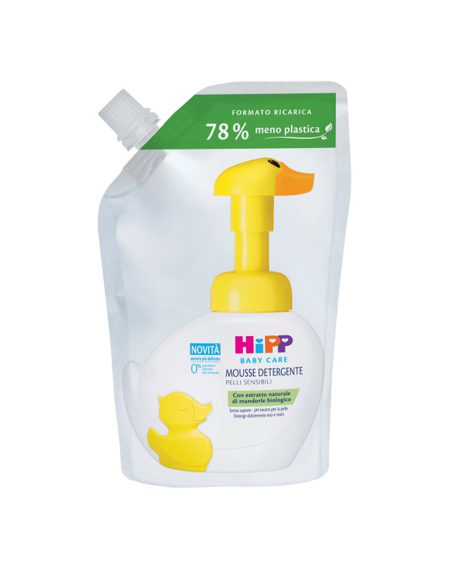 HiPP Baby Care Ricarica Mousse 250ml - Detergente Delicato Viso e Mani