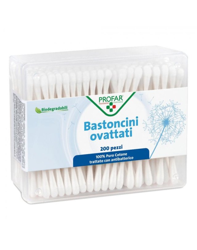 Bastoncini Ovattati 200 Pz - Igiene Orecchie Adulti, Biodegradabili