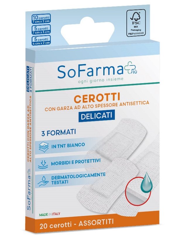 Cerotti Delicati Assortiti 20 pz &ndash; Protezione Ferite Pelli Sensibili