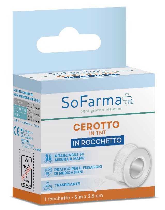 Sofarma Cerotto in Rocchetto 5mx2,5cm - Fissaggio Medicazioni Sofarma Cerotto in Rocchetto 5mx2,5cm - Fissaggio Medicazioni