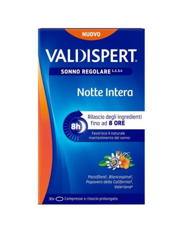 Valdispert Notte Intera 30 Compresse per Dormire Tutta la Notte