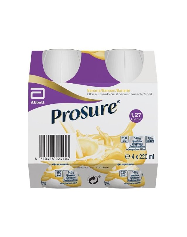 Prosure Banana 4 Bottiglie da 220 ml - Iperproteico e Ipercalorico Prosure Banana 4 Bottiglie da 220 ml - Iperproteico e Ipercalorico