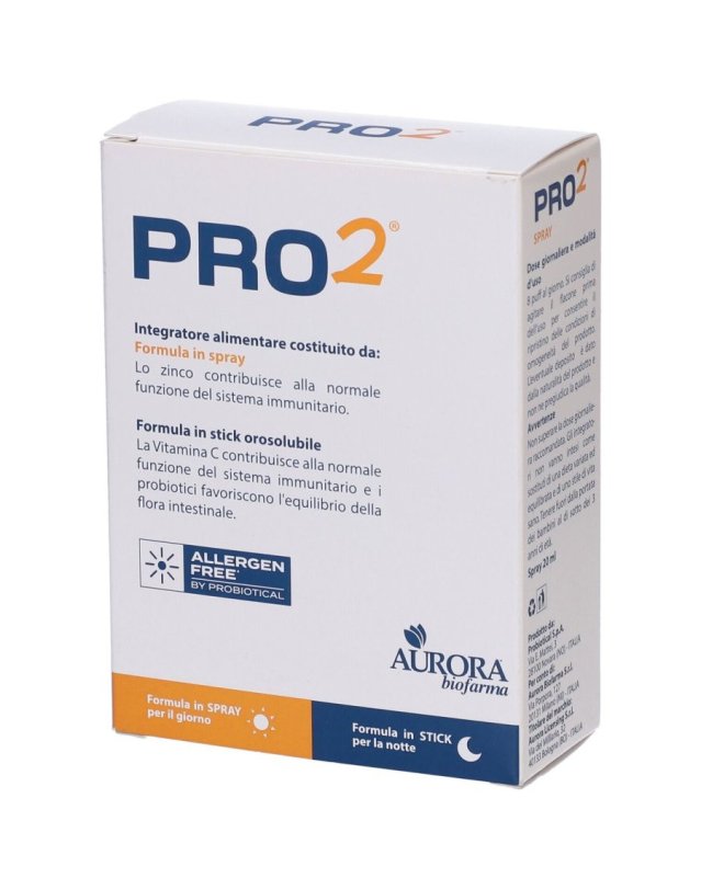 Aurora Biofarma PRO2 Spray+Stick 20ml+14 Stick - Difese Immunitarie