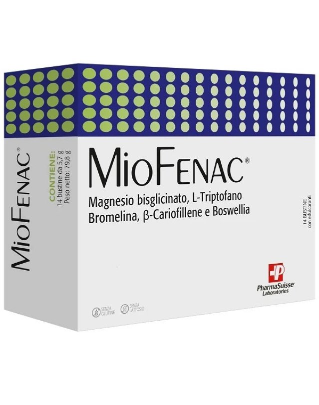 Pharmasuisse Miofenac Integratore Magnesio L-Triptofano 14 Bustine Funzione Muscolare Pharmasuisse Miofenac Integratore Magnesio L-Triptofano 14 Bustine Funzione Muscolare