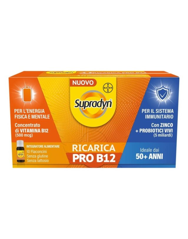 Supradyn Ricarica Pro B12 10 Flaconcini - Energia e Meno Stanchezza