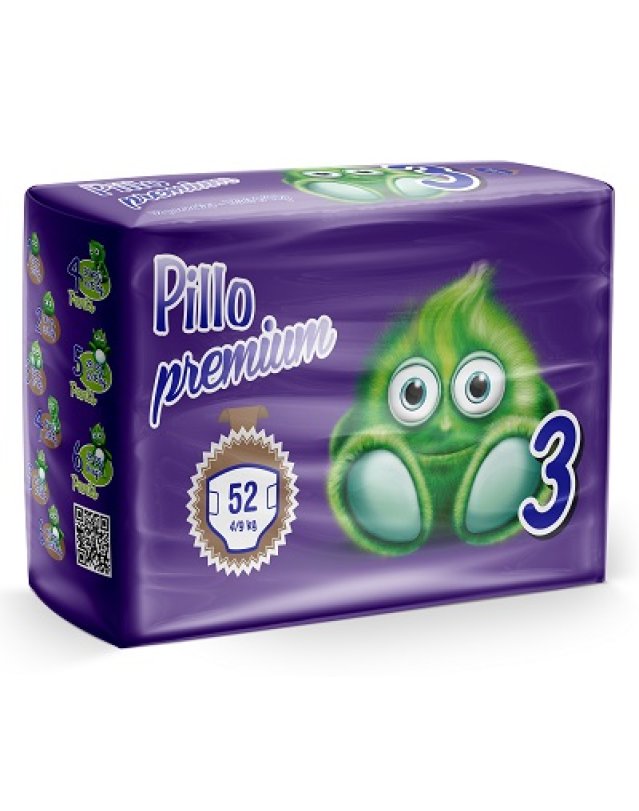 Pillo Premium Taglia 3  4/9 KG  52 pezzi- Pannolini per bambini