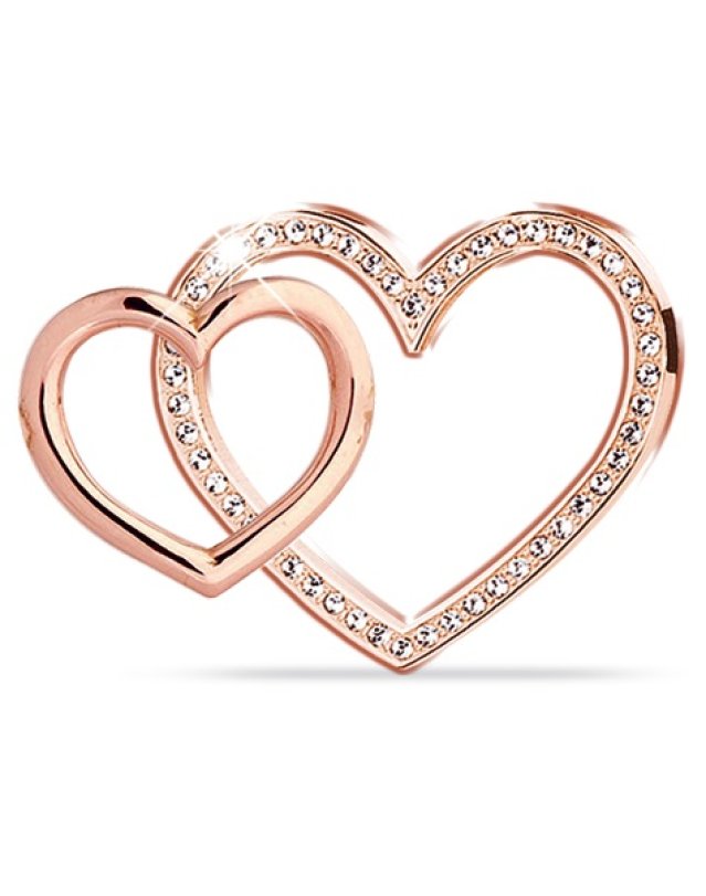 ORECCHINO DOPPIO CUORE ORO RA