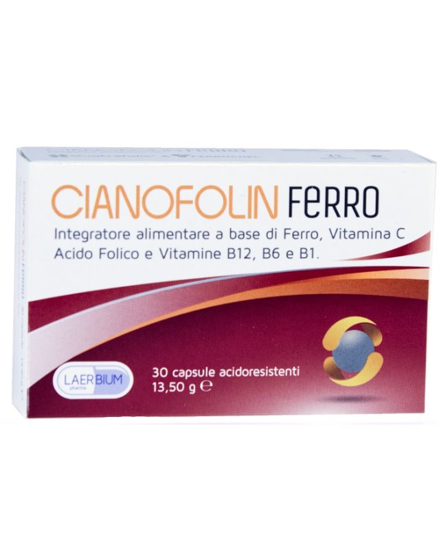 Cianofolin ferro 30 capsule- integratore di ferro per il benessere del sistema nervoso