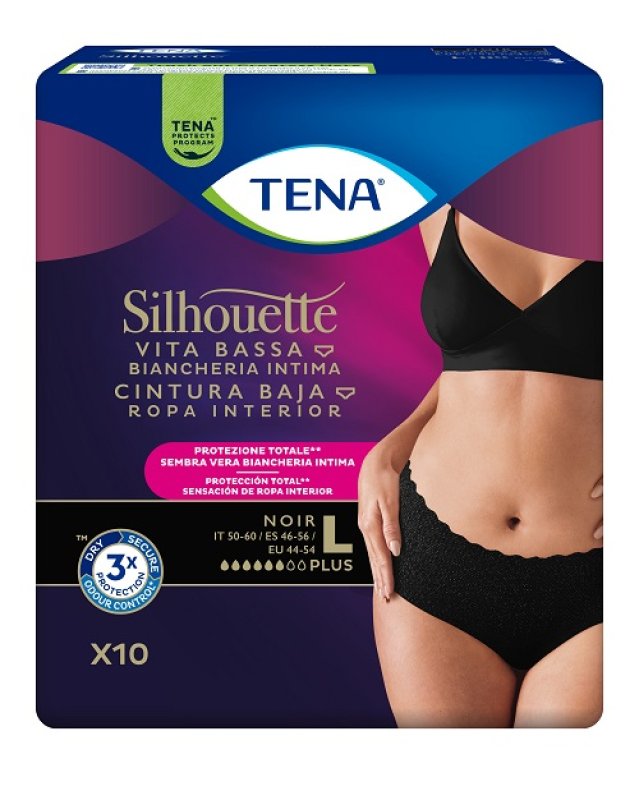 TENA SILHOUETTE Noir L VB 10pz