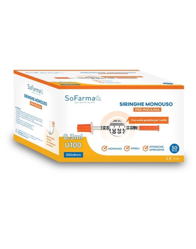 SIRINGA INSULINA 0,3ML 30PZ SF+ SIRINGA INSULINA 0,3ML 30PZ SF+