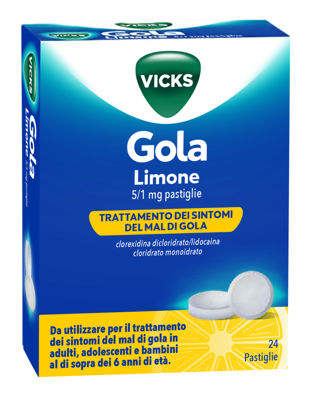 Vicks Gola*24past 5+1mg Limone Vicks Gola*24past 5+1mg Limone