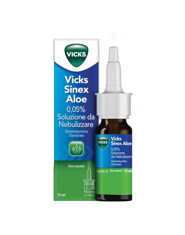 Vicks Sinex Aloe Nebulizzatore 15ml 0,05% - spray nasale per naso chiuso