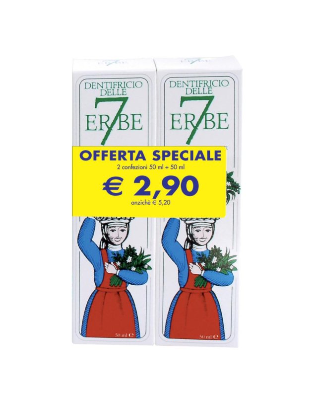 7 Erbe Dentifricio 50ml+50ml 7 Erbe Dentifricio 50ml+50ml