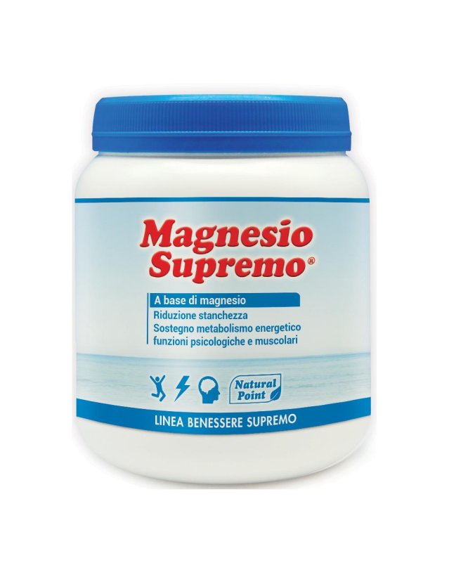  Natural Point Magnesio Supremo 300 g- Integratore Per Stanchezza Fisica e Mentale