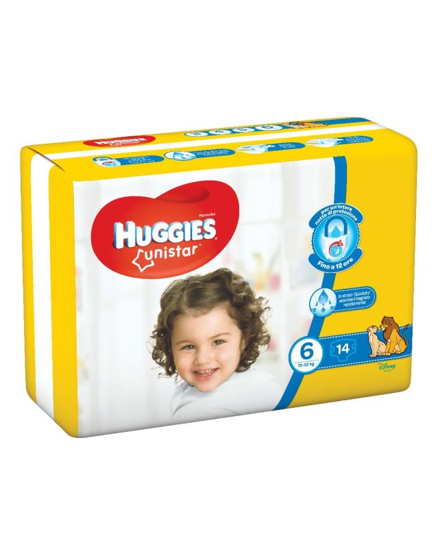 Huggies Unistar Taglia 6 15/30kg 14 pezzi- pannolini per bambini