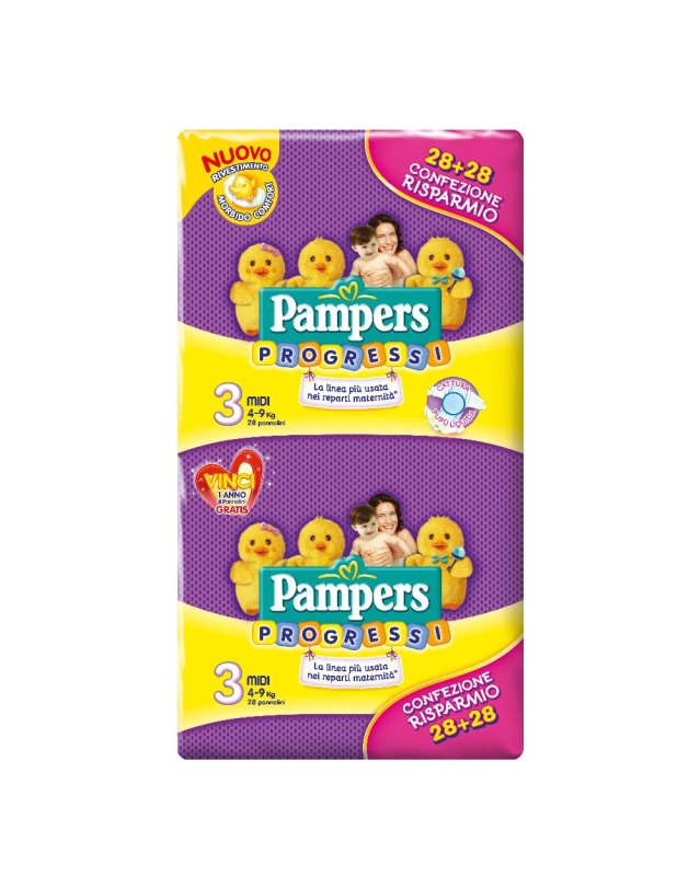 PAMPERS PROGR SENS MIDI 56PZ