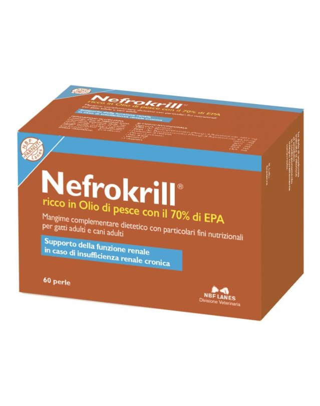 Nefrokrill gatti 60 perle- integratore per la funzionalità renale dei gatti