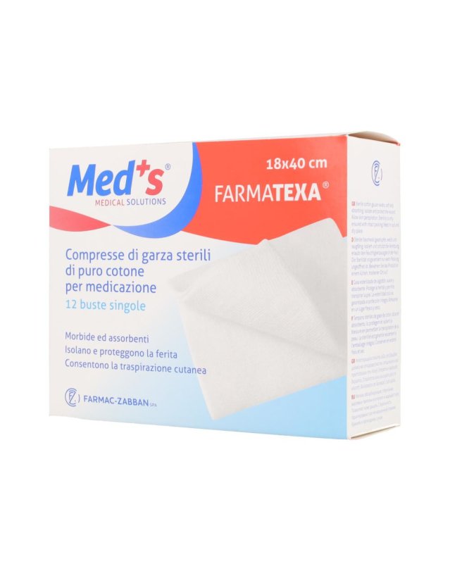 Farmac Garza Compressa Meds Farmatexa 12/8 18 x 40 cm - 12 Pezzi