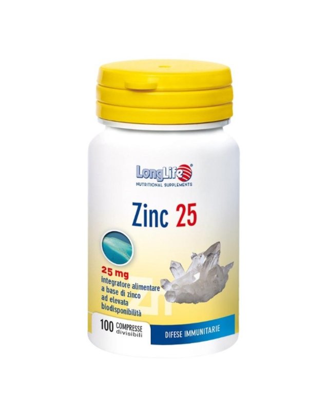 LONGLIFE ZINC 25MG 100CPR