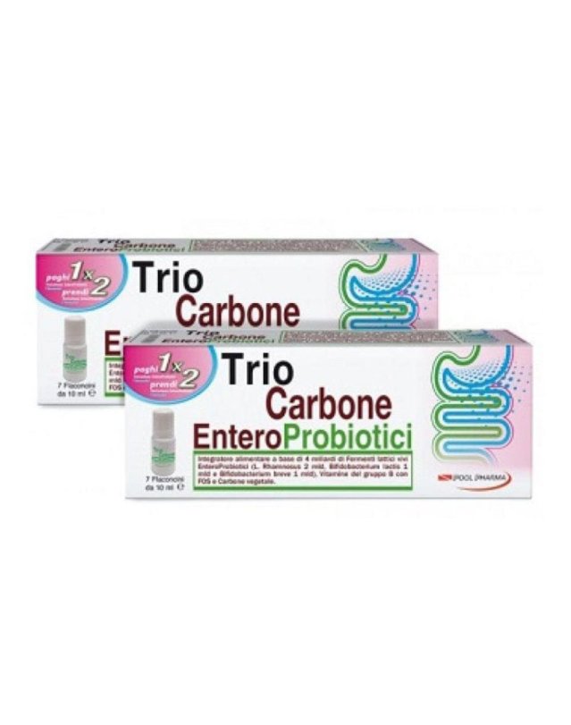 TRIOCARBONE Enteroprobiotico 7 Flaconcini - Benessere Intestinale e Regolarit&agrave;