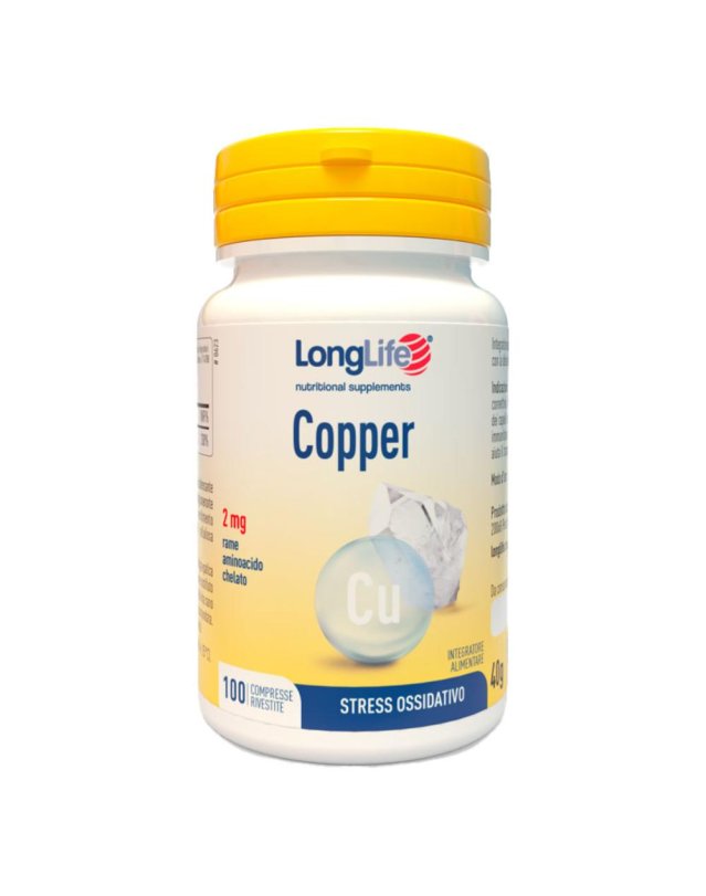 LONGLIFE COPPER 2mg 100 Cpr LONGLIFE COPPER 2mg 100 Cpr