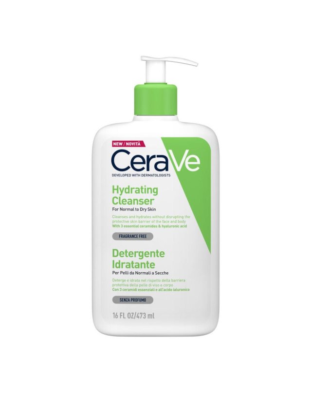 CeraVe Detergente Idratante 473 ml - Detergente Viso per Pelle da Normale a Secca