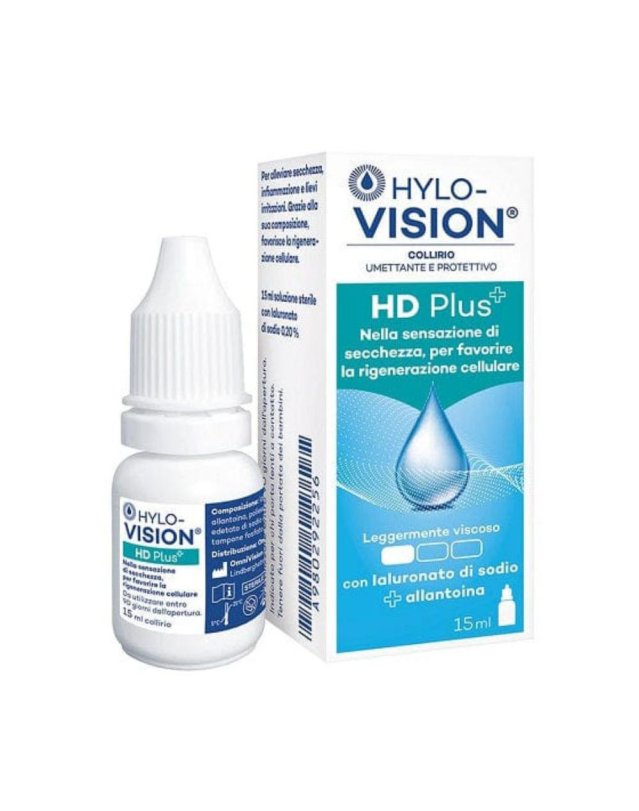 Hylovision HD Plus Collirio 15 ml &ndash; Idratazione Oculare e Protezione (per Lenti a Contatto)