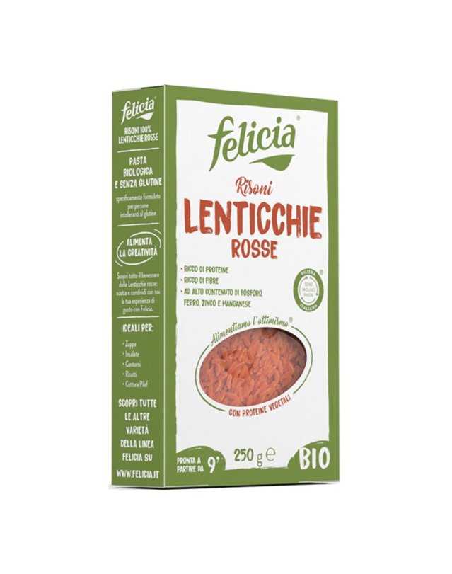 Felicia Bio Risoni Lenticchie Rosse 250 g- pasta senza glutine