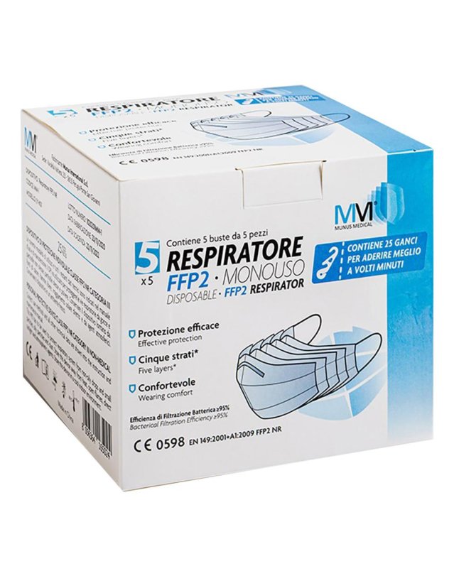 MUNUSMED Resp.FFP2+Ganci 5x5pz