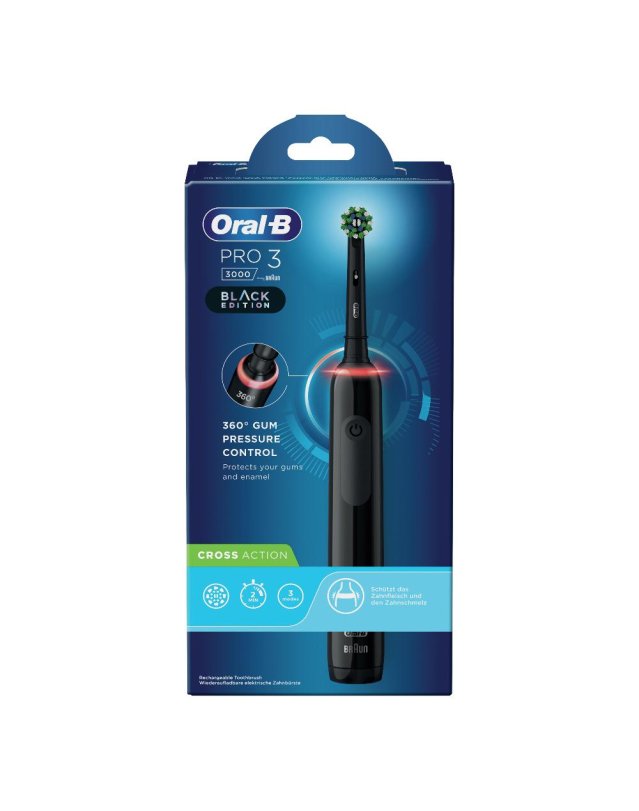 Oral-B Pro3 Black Crossaction- Spazzolino Elettrico