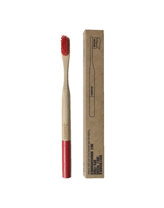 SPAZZOLINO BAMBOO MEDIUM ROSSO