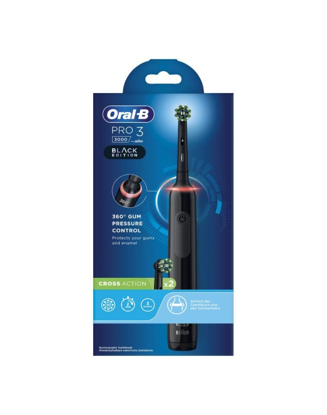 ORAL-B PRO3 Black Spazz+2Ref.