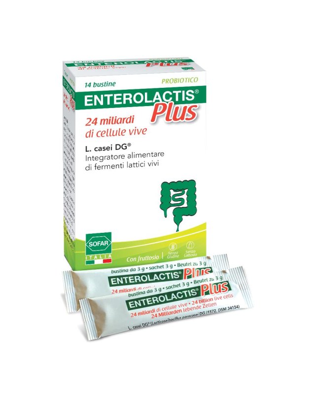 Enterolactis Plus - Integratore con Fermenti Lattici Vivi 14 Bustine