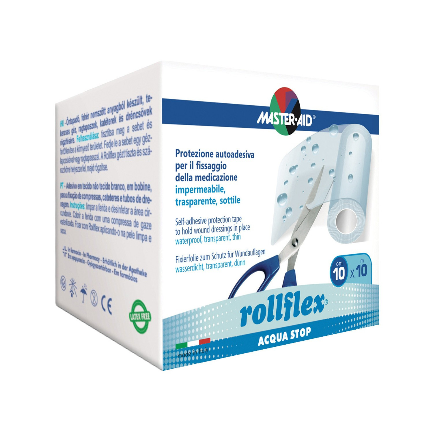 Master Aid Rollflex 10x10cm, Cerotto Impermeabile per Fissaggio