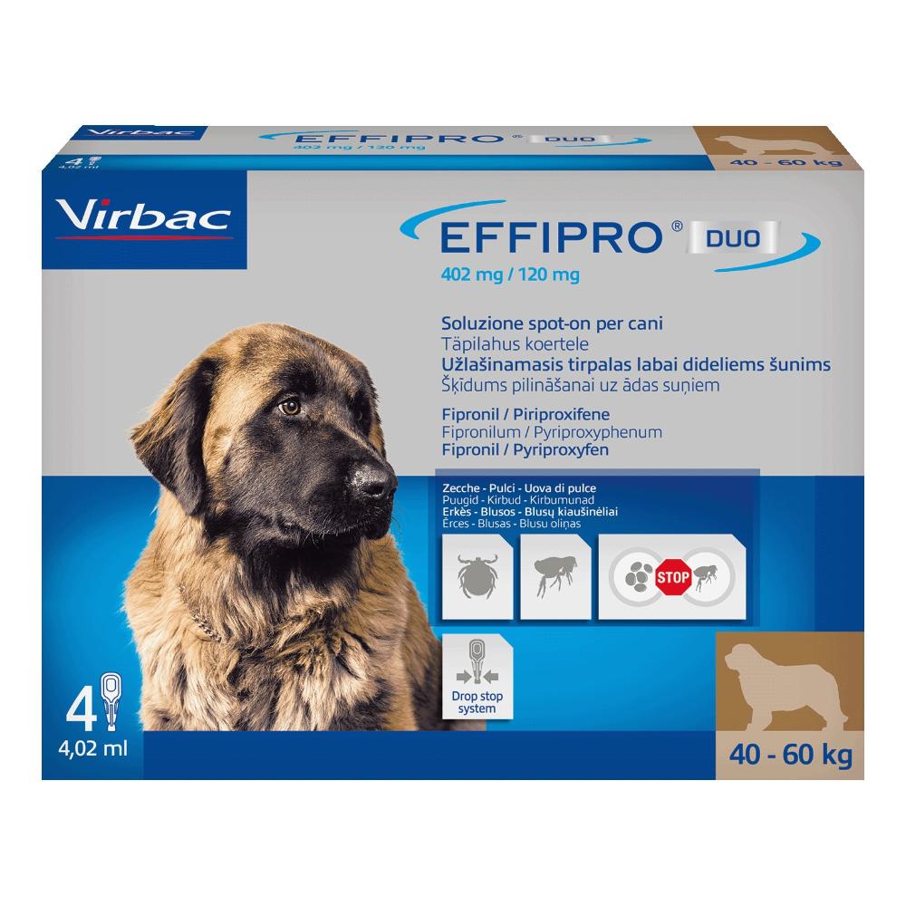 Effipro Duo Cane 40-60kg: Protezione Spot-on Avanzata Virbac